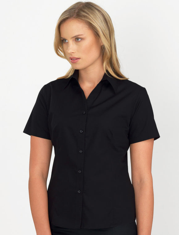 Style 102 Black – Women's Short Sleeve Poplin