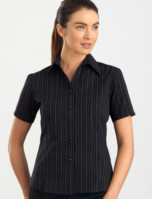 Style 107 – Women's Short Sleeve Fine Stripe