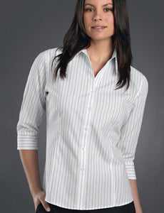 Style 108 Grey – Women's 3/4 Sleeve Classic Stripe