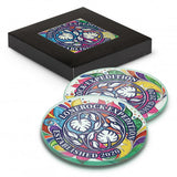 Venice Glass Coaster Set of 2 Round - Full Colour - 120165