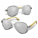 Aviator Mirror Lens Sunglasses - Bamboo - 120338