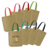 Thera Jute Tote Bag - Coloured Handles - 120518