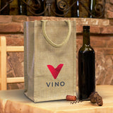 Jute Four Bottle Wine Carrier - 121997