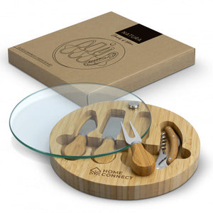 NATURA Glass & Bamboo Cheese Board - 122342