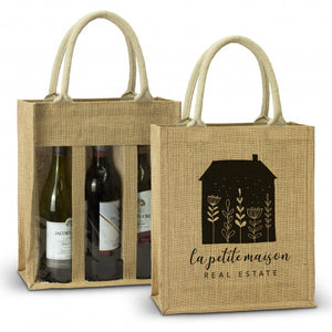 Serena Jute Triple Wine Carrier - 122951