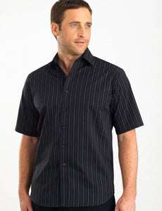 Style 207 Black – Men's Short Sleeve Fine Stripe