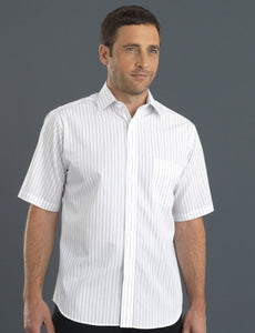 Style 209 Grey- Men's Short Sleeve Classic Stripe