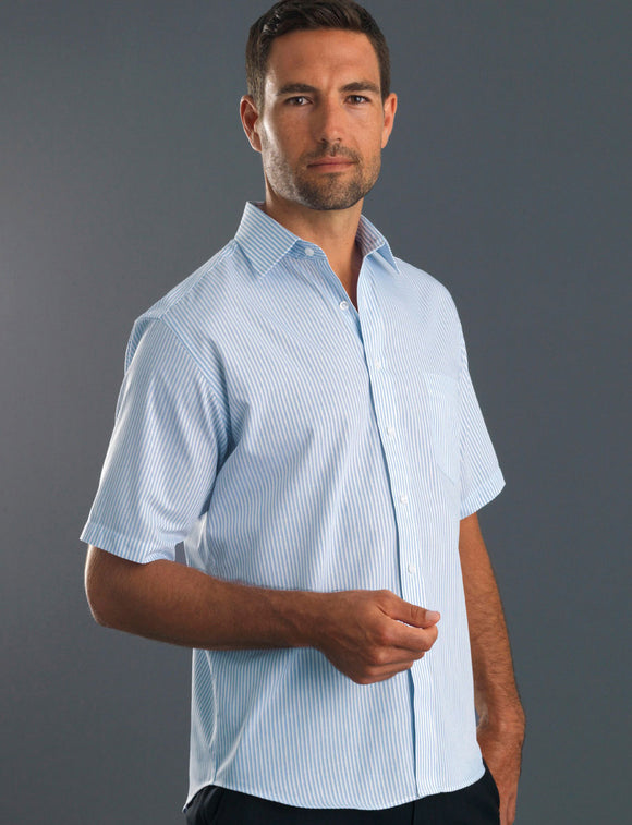 Style 213 Blue – Men's Short Sleeve Three Way Stripe