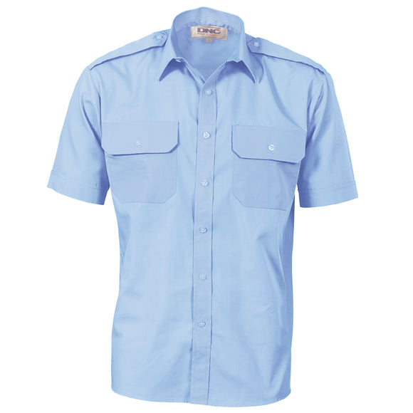 Epaulette Polyester/Cotton Work Shirt - Short Sleeve - 3213