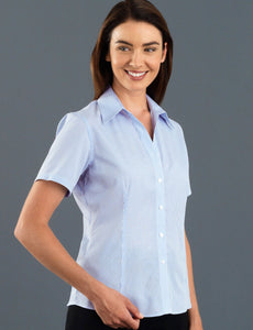 Style 325 Blue – Women's Short Sleeve Mini Check