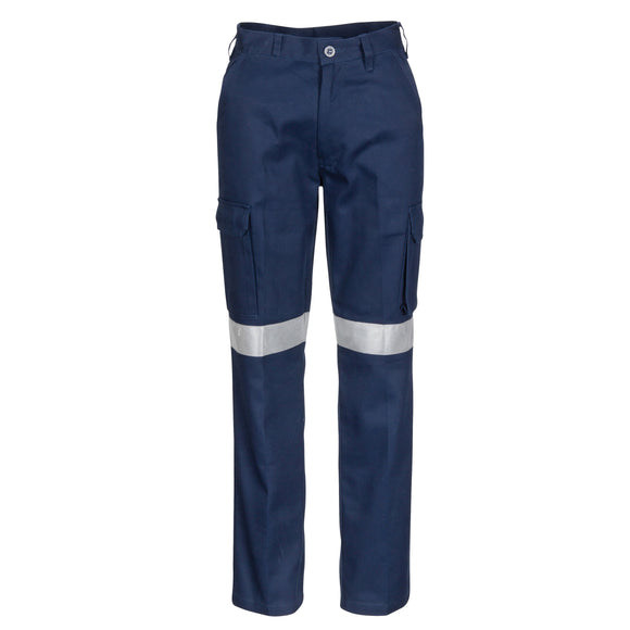 Ladies Cotton Drill Cargo Pants with 3M Reflective Tape - 3323