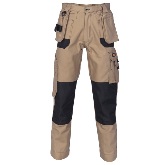 Duratex Cotton Duck Weave Tradies Cargo Pants with twin holster tool pocket - knee pads not included - 3337