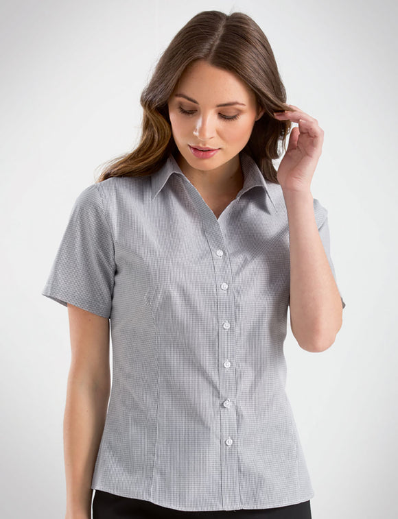 Style 357 Grey – Women's Short Sleeve Multi Check