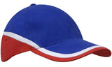 Brushed Heavy Cotton Tri-Coloured Cap - 4026