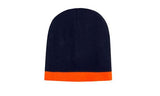 Roll Down Two Tone Acrylic Beanie - 4188