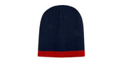 Roll Down Two Tone Acrylic Beanie - 4188