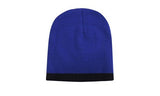 Roll Down Two Tone Acrylic Beanie - 4188