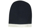 Two Tone Cable Knit Beanie - 4195