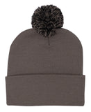 Acrylic Beanie with Pom-Pom - 4256