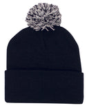 Acrylic Beanie with Pom-Pom - 4256