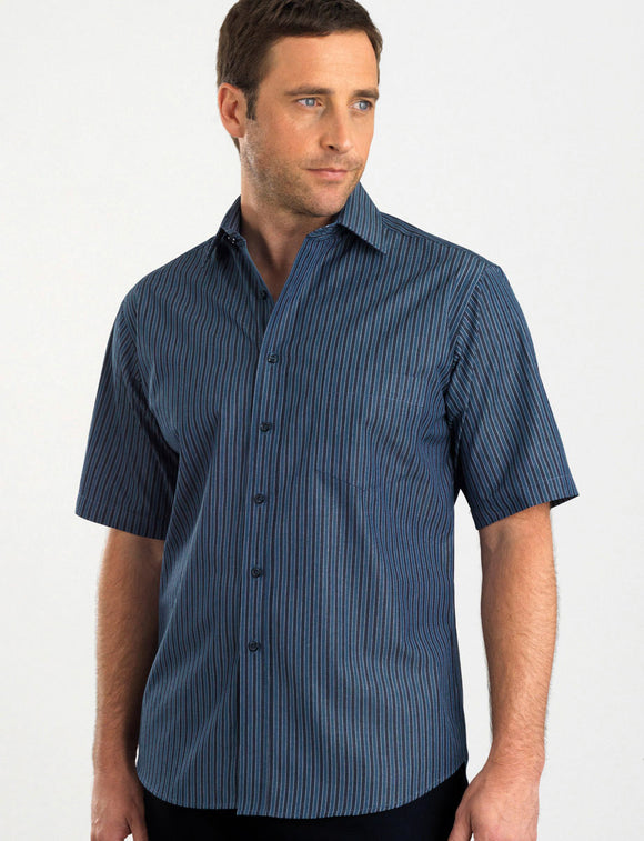 Style 443 Slate – Men's Short Sleeve Bold Stripe