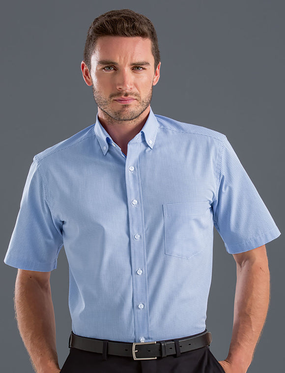 Style 455 Blue – Men's Short Sleeve Multi Check