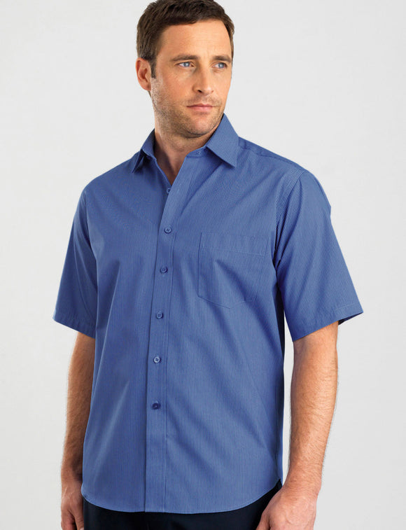 Style 465 Sapphire – Men's Short Sleeve Tonal Stripe