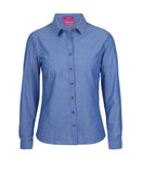 JB's LADIES CLASSIC L/S FINE CHAMBRAY SHIRT - 4FC1L