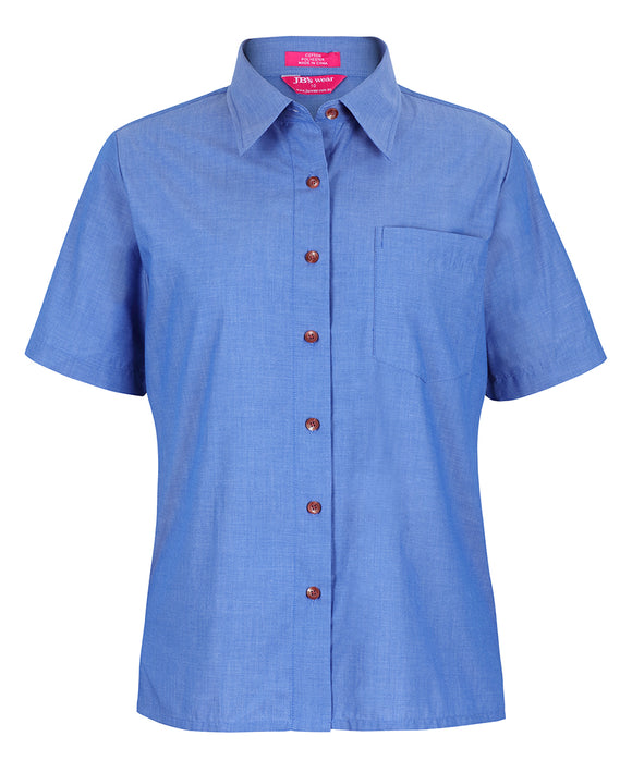 JB's LADIES ORIGINAL S/S INIDIGO CHAMBRAY SHIRT - 4LICS