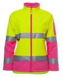 JB's LADIES HI VIS (D+N) SOFTSHELL JACKET WITH REFLECTIVE TAPE - 6D4J1