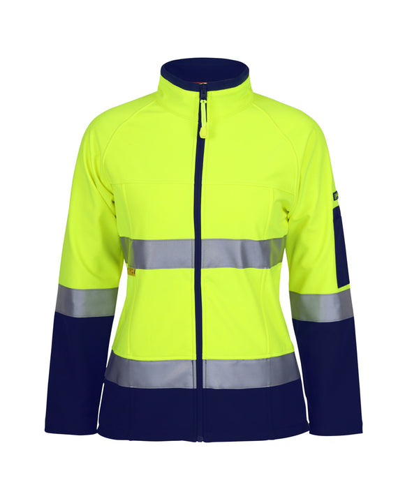 JB's LADIES HI VIS (D+N) SOFTSHELL JACKET WITH REFLECTIVE TAPE - 6D4J1