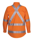 JB's HI VIS (D+N) L/S 150G CROSS BACK TAPE SHIRT - 6DCBL