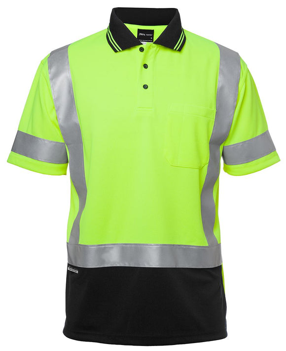 JB's HI VIS S/S D+N H PATTERN TRAD POLO - 6DHS