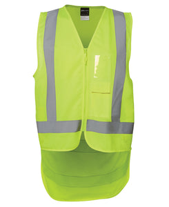 JB's HI VIS ZIP DROP TAIL H PATTERN (D+N) VEST - 6DNDV