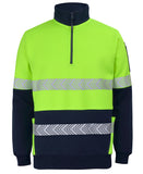 JB's HI VIS 330G 1/2 ZIP SEGMENTED TAPE FLEECE - 6DPS