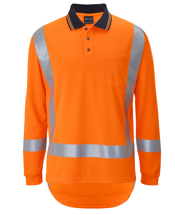 JB's HI VIS (D+N) L/S NON CUFF TTMC-W17 TRADITIONAL POLO - 6DTLP