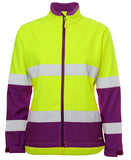 JB's LADIES HI VIS D+N WATER RESISTANT SOFTSHELL JACKET - 6DWJ1