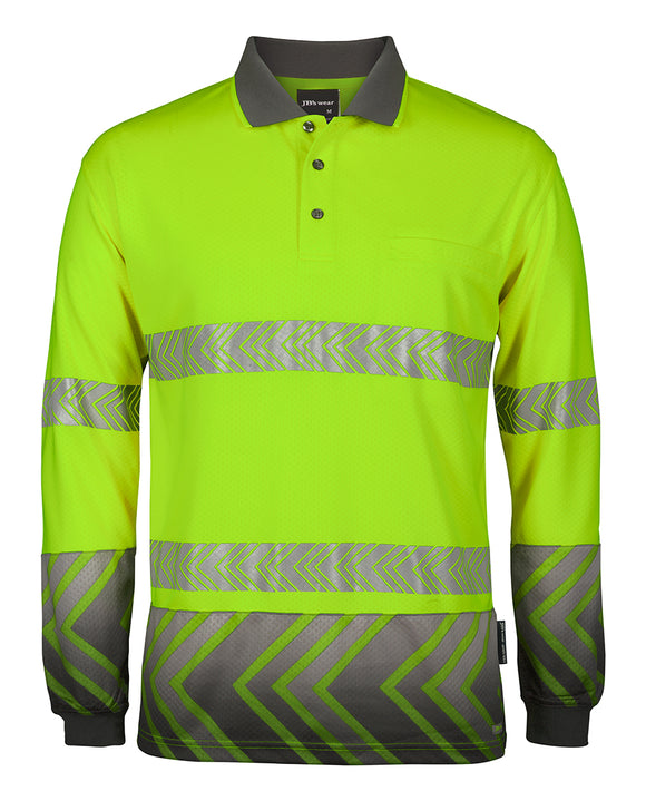 JB's HI VIS L/S ARROW SUB POLO WITH SEGMENTED TAPE - 6HAL