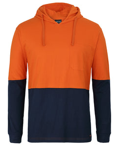 JB's HI VIS L/S COTTON TEE WITH HOOD - 6HCTL