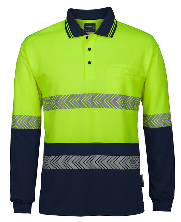 JB's HI VIS L/S SEGMENTED TAPE POLO - 6HLST