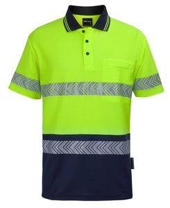 JB's HI VIS D+N COTTON BACK S/S SEGMENTED TAPE POLO - 6HMSS