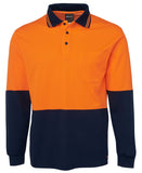 JB's HI VIS L/S COTTON BACK POLO - 6HPL