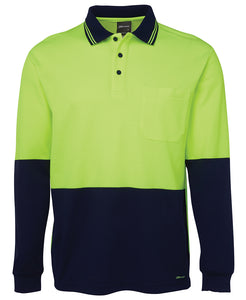 JB's HI VIS L/S COTTON BACK POLO - 6HPL