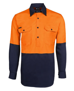 JB's HI VIS L/S 190G  CLOSE FRONT SHIRT - 6HVCF