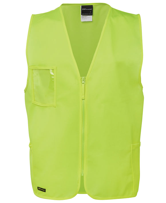 JB's HI VIS ZIP SAFETY VEST - 6HVSZ