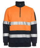 JB's HI VIS 1/2 ZIP (D+N) FLEECY SWEAT WITH REFLECTIVE TAPE- 6HZFS