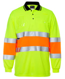 JB's HI VIS BIOMOTION (D+N) L/S POLO WITH REFLECTIVE TAPE - 6QTDP