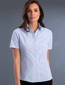 Style 719 Blue – Women's Slim Fit Short Sleeve Pinfeather