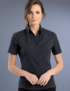 Style 737 Charcoal – Women's Slim Fit Short Sleeve Dark Stripe