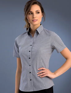 Style 773 Black – Women's Slim Fit Short Sleeve Small Check